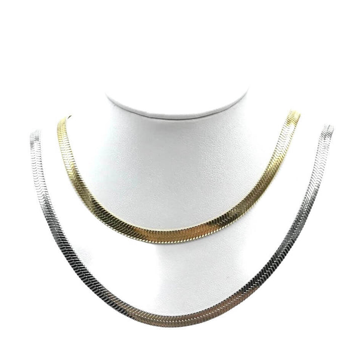 Collana luxury catena a spina di pesce, disponibile nei colori oro e argento - Iride Shop Bijoux e Accessori
