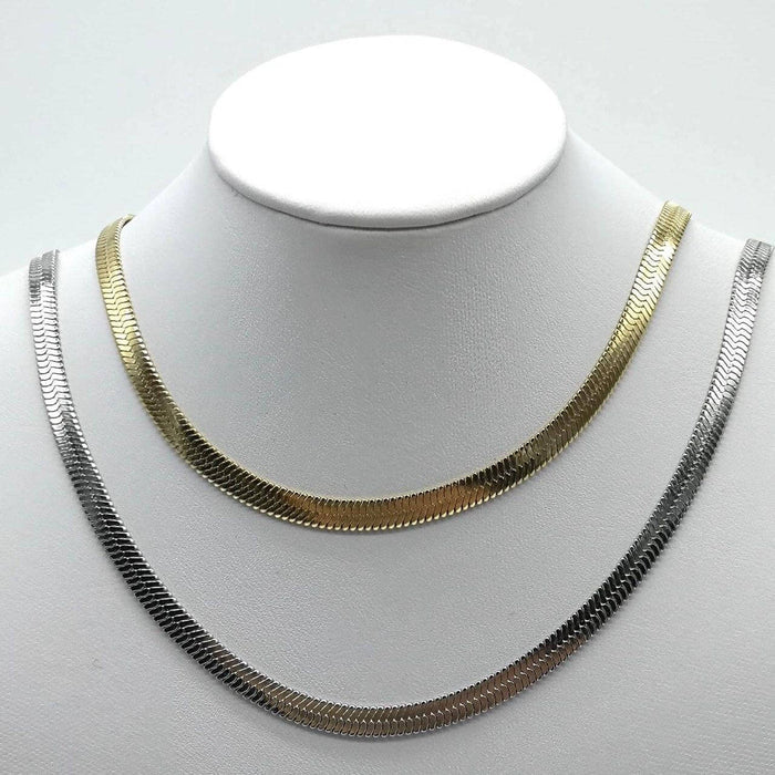 Collana luxury catena a spina di pesce, disponibile nei colori oro e argento - Iride Shop Bijoux e Accessori