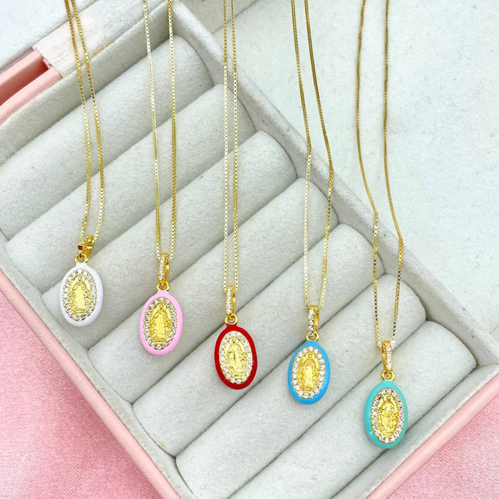 Collana madonnina colour in argento 925 - Iride Shop - Accessori da Donna