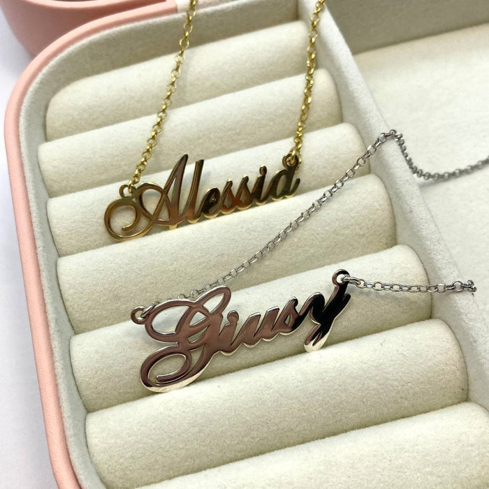 Collana personalizzabile bold font in argento 925 - Iride Shop - Accessori da Donna