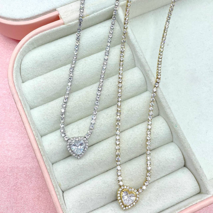 Collana tennis e cuore - Iride Shop - Accessori da Donna