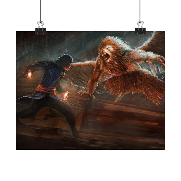 DJ Battles the Harpygriff Art Print