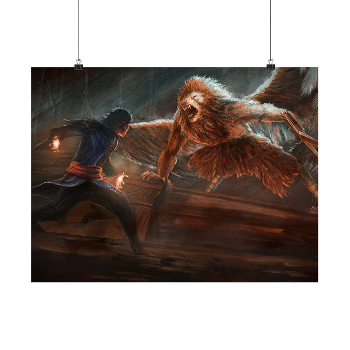 DJ Battles the Harpygriff Art Print