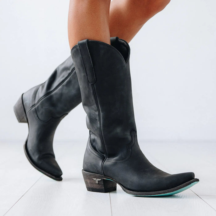 Emma Jane Boot - Matte Black Ladies Bootie Western Fashion by Lane