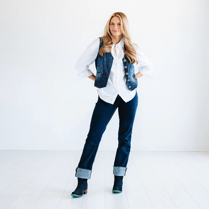 Emma Jane Bootie - Navy Suede Ladies Bootie Western Fashion by Lane