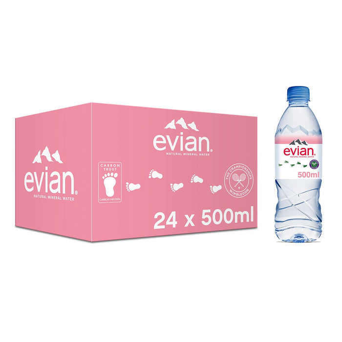 Evian Still Natural Mineral Water 24x 500ml