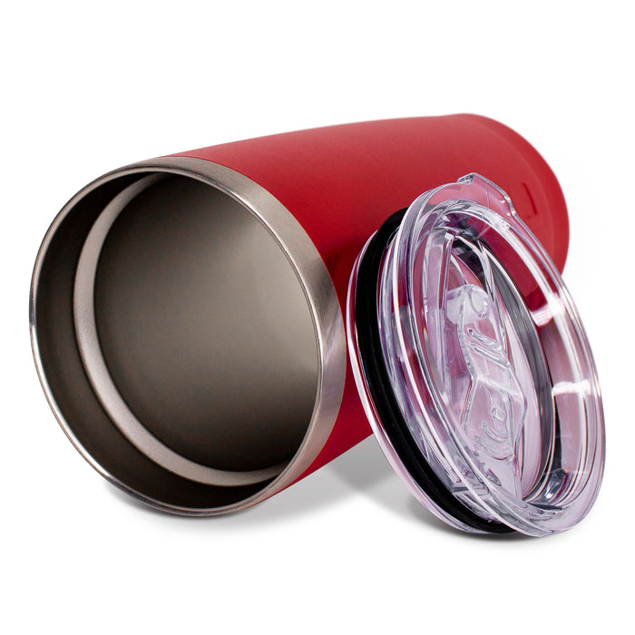 The inside of a 20oz red tumbler