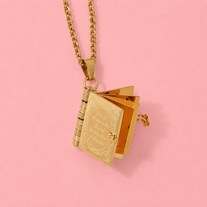 For all those who found themselves in books necklace