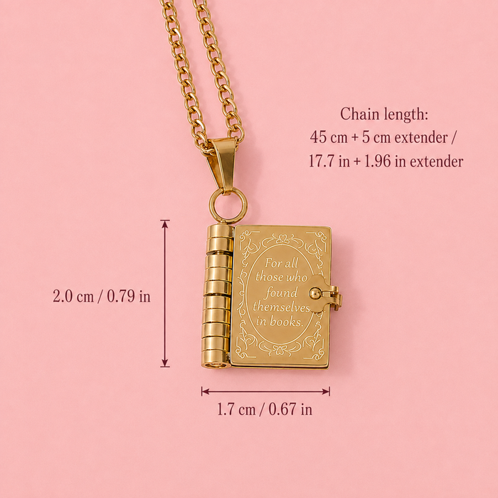 For all those who found themselves in books necklace