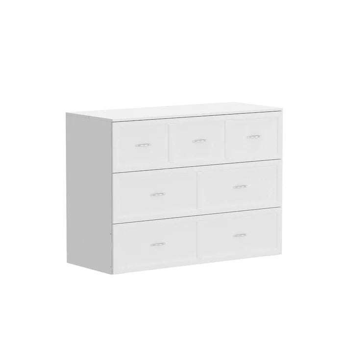Full Size Murphy Bed Chest with Drawers for Home Office or Small Room
