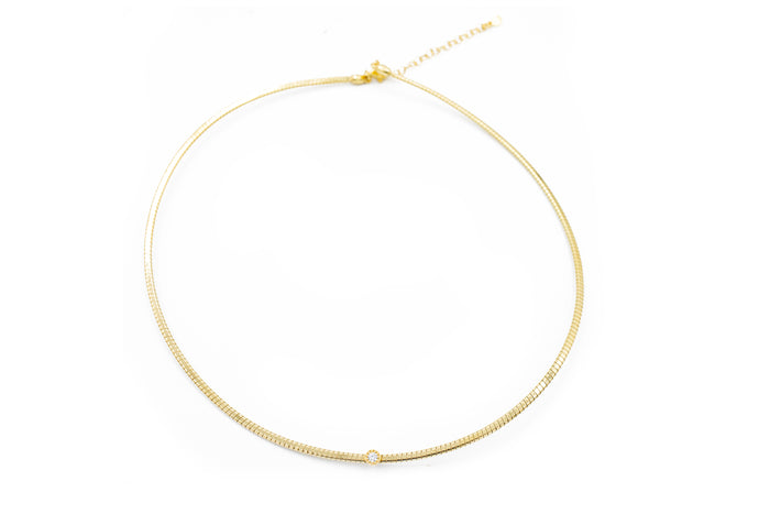 Gircollo rigido con punto luce in argento 925 - Iride Shop - Accessori da Donna