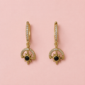 Gold-Tone Celestial Sun & Crescent Huggie Earrings