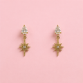 Gold-Tone Crystal Starburst Drop Earrings