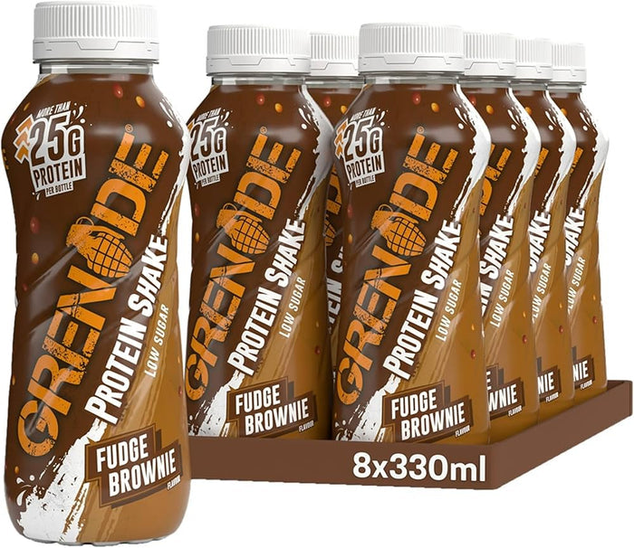 Grenade Fudge Brownie Low Sugar Protein Shake 8 x 330ml - Out of Date