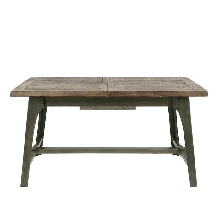 Grey Extension Dining Table with Butterfly Leaf Modern Rustic Style
