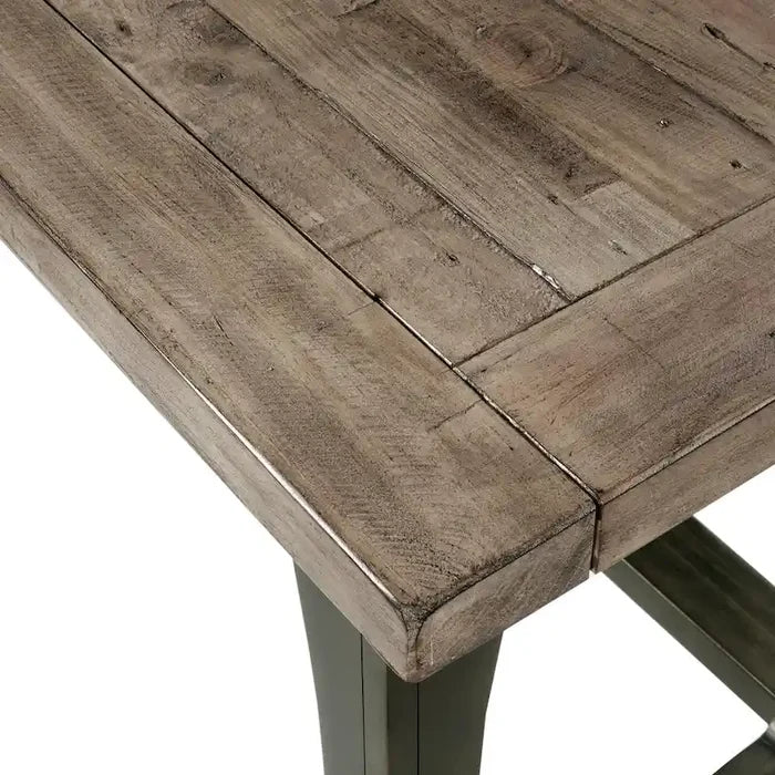Grey Extension Dining Table with Butterfly Leaf Modern Rustic Style