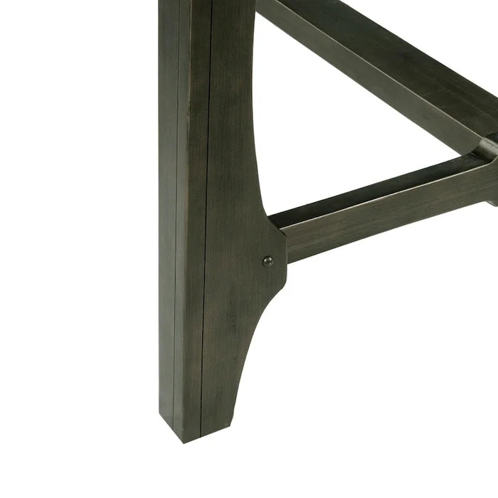 Grey Extension Dining Table with Butterfly Leaf Modern Rustic Style