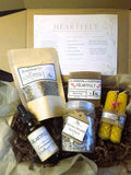 Heartfelt Emotional Balance Ritual Kit with soap, bath salts, tea blend and candles