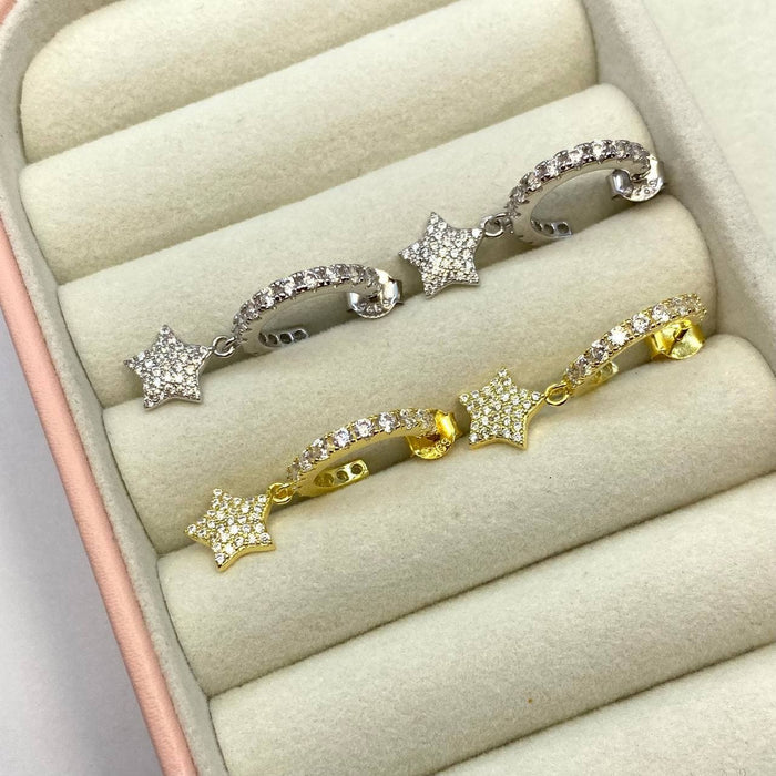 Hoops bril con stella in argento 925 - Iride shop - accessori donna