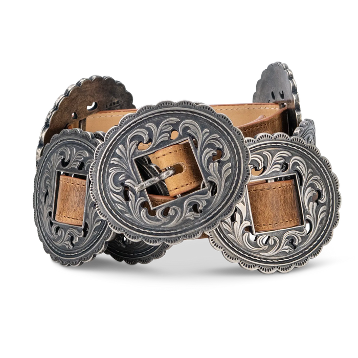 Lane Silver Concho Belt - Desert Clay Belt Western Fashion by Lane
