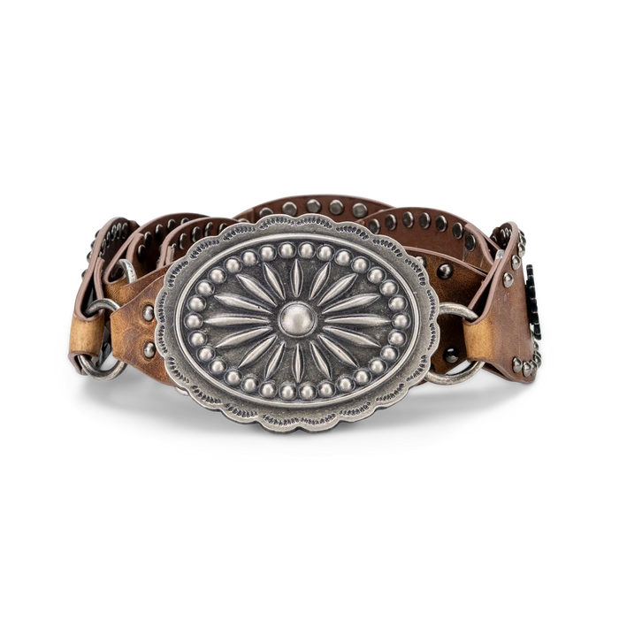 Lane Silver Disc Belt - Desert Clay Belt Western Fashion by Lane