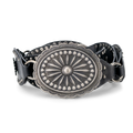 Lane Silver Disc Belt - Jet Black Belt Western Fashion by Lane