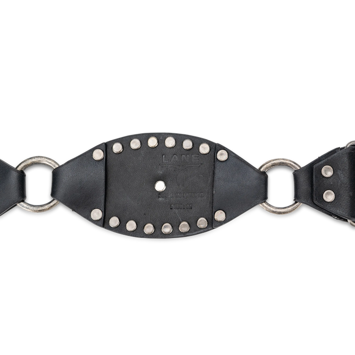 Lane Silver Disc Belt - Jet Black Belt Western Fashion by Lane