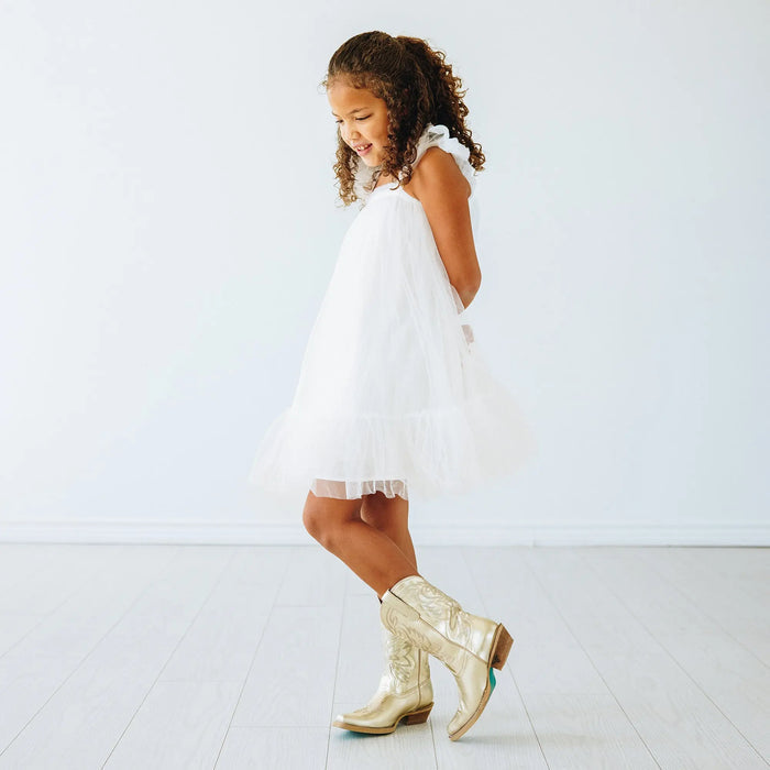 Lil' Lane Girls Smokeshow Boot - Champagne Metallic Kids Boots Western Fashion by Lane