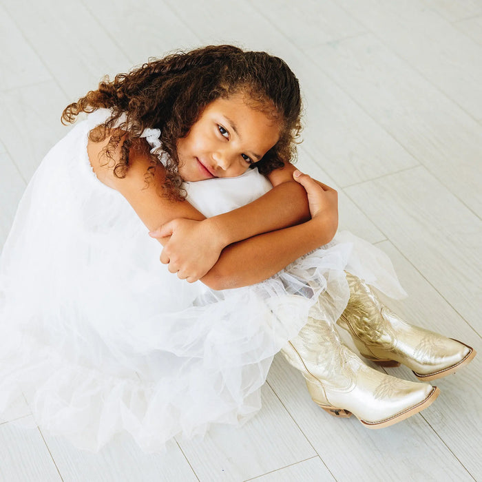 Lil' Lane Girls Smokeshow Boot - Champagne Metallic Kids Boots Western Fashion by Lane