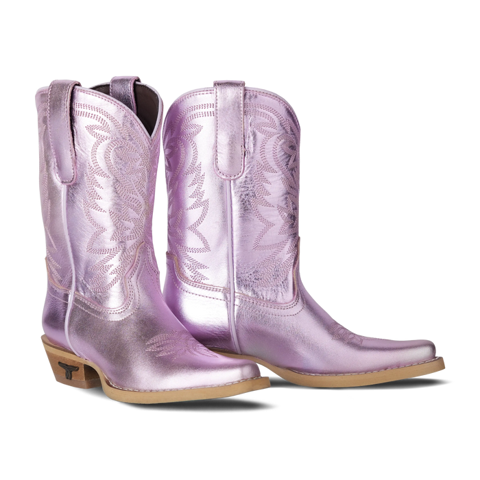 Lil' Lane Girls Smokeshow Boot - Lavender Metallic Kids Boots Lavender Metallic Western Fashion by Lane
