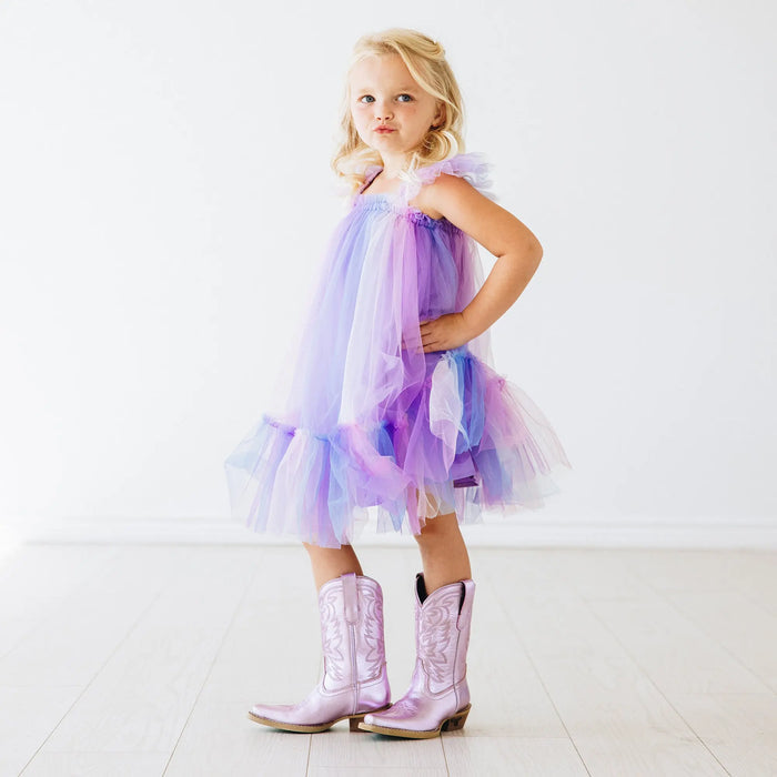 Lil' Lane Girls Smokeshow Boot - Lavender Metallic Kids Boots Western Fashion by Lane