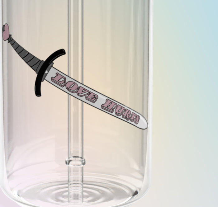 LOVE HURTS 16oz. Glass Cup