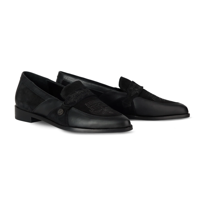 Martingale Loafer - Jet Black Shoe Western Fashion by Lane