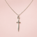 Minimalist Silver-Tone Dagger Necklace