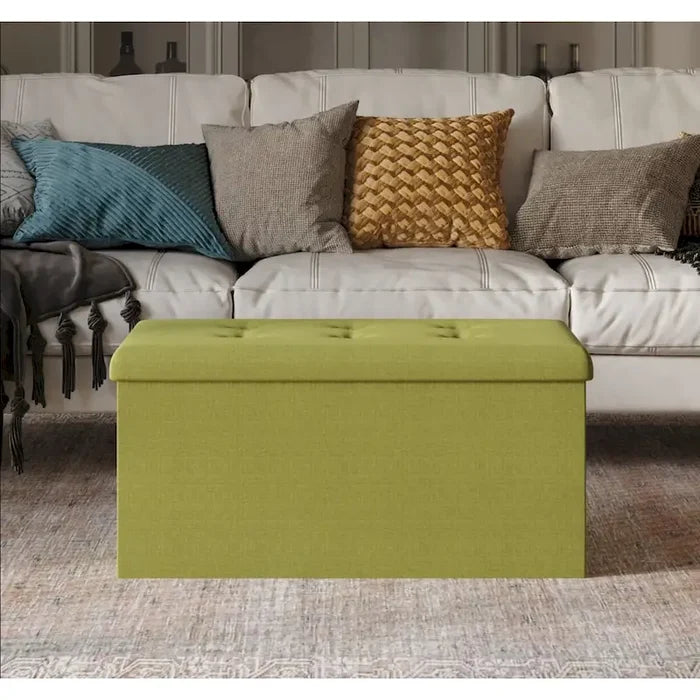 Modern Upholstered Folding Storage Bench with Foam Padded Seat