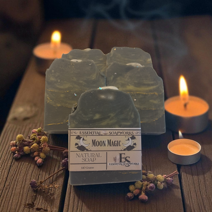 moon magic soap with moonstone crystal