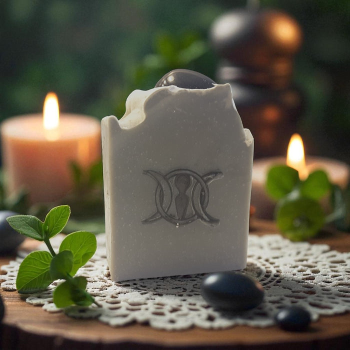 obsidian crystal soap