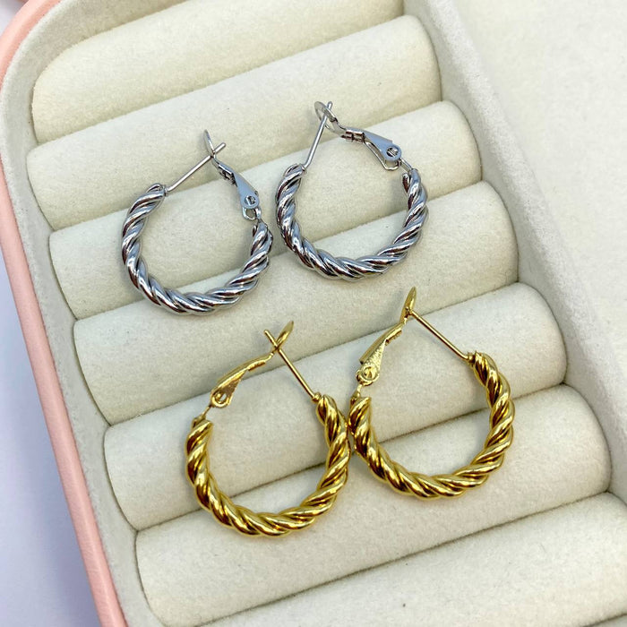 Orecchini a cerchio intrecciati - Iride Shop - Accessori da Donna