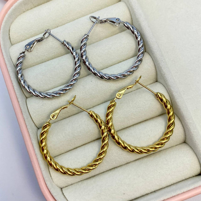 Orecchini a cerchio intrecciati - Iride Shop - Accessori da Donna