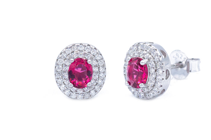 Orecchini a lobo circle diamond in argento 925 - Iride Shop - Accessori da Donna