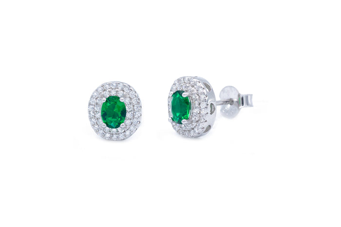 Orecchini a lobo circle diamond in argento 925 - Iride Shop - Accessori da Donna