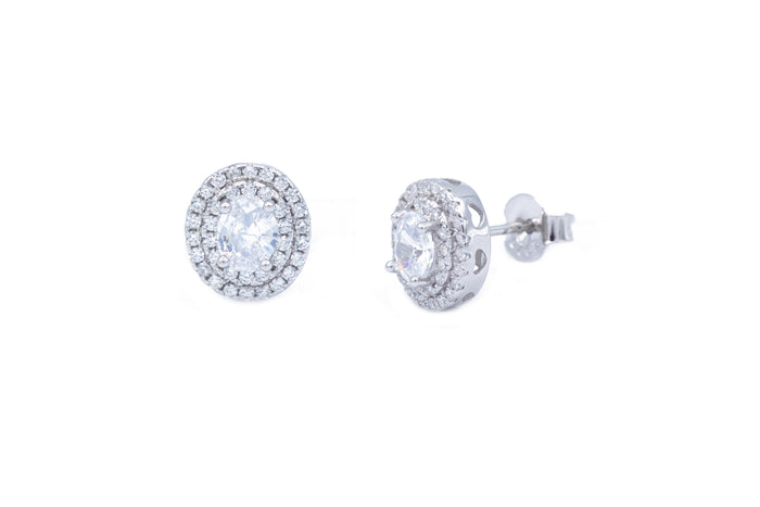 Orecchini a lobo circle diamond in argento 925 - Iride Shop - Accessori da Donna