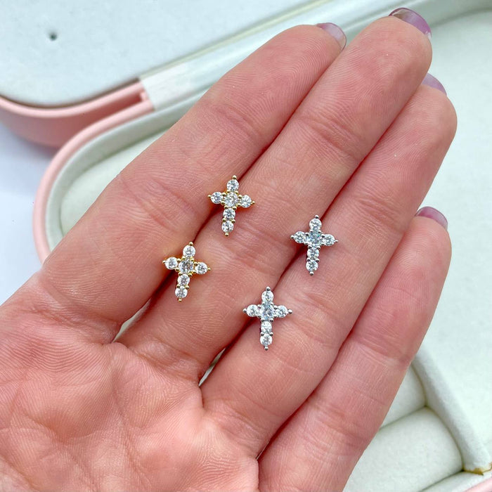 Orecchini a lobo croce bril - Iride Shop - Accessori da Donna