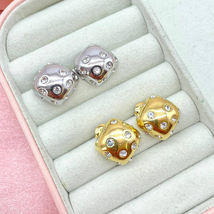 Orecchini a lobo cubic diamond - Iride Shop - Accessori da Donna