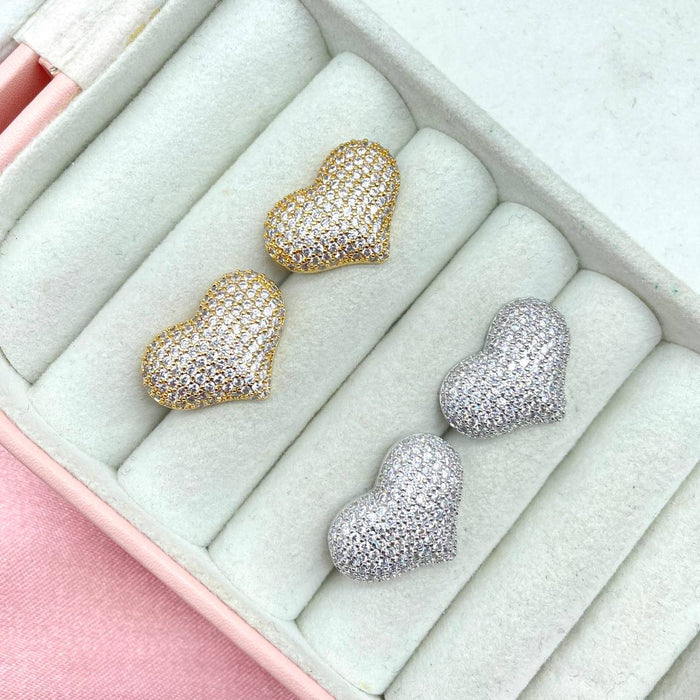 Orecchini a lobo cuore bril - Iride Shop - Accessori da Donna