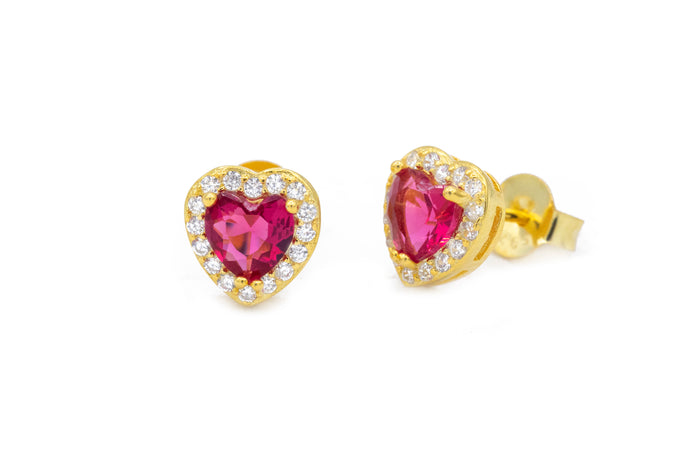 Orecchini a lobo cuore diamond cristal in argento 925