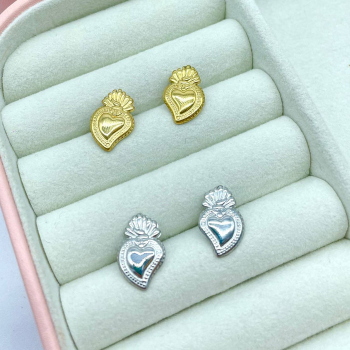 Orecchini a lobo cuore sacro - Iride Shop - Accessori da Donna