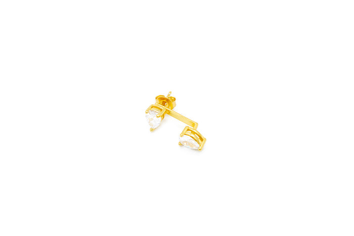 Orecchini a lobo double cuore cristal in argento 925 - Iride Shop - Accessori da Donna