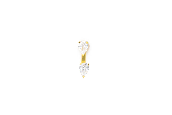 Orecchini a lobo double cuore cristal in argento 925 - Iride Shop - Accessori da Donna