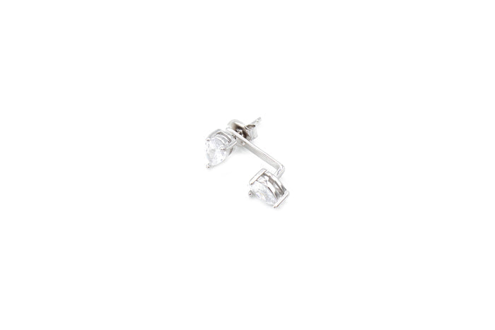 Orecchini a lobo double cuore cristal in argento 925 - Iride Shop - Accessori da Donna